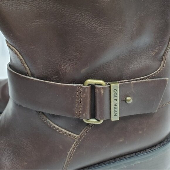 Cole Haan Champion Brown Leather Waterproof Zip Up Boots Women's Size 6B - Picture 11 of 16
